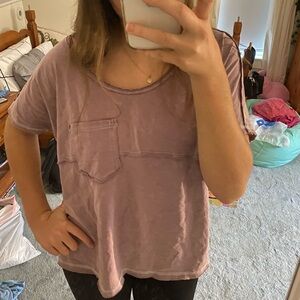 Casual Mauve Pocket Tee